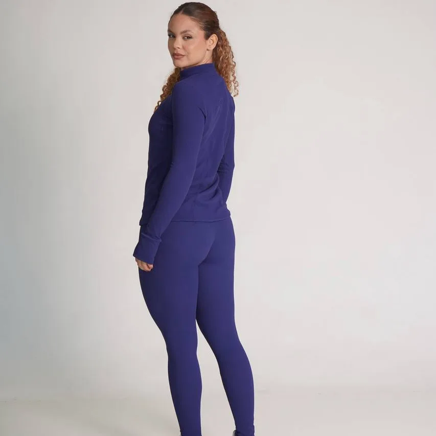 CASACO JACQUARD PIQUET MARCELA AZUL MARINHO — foto 2