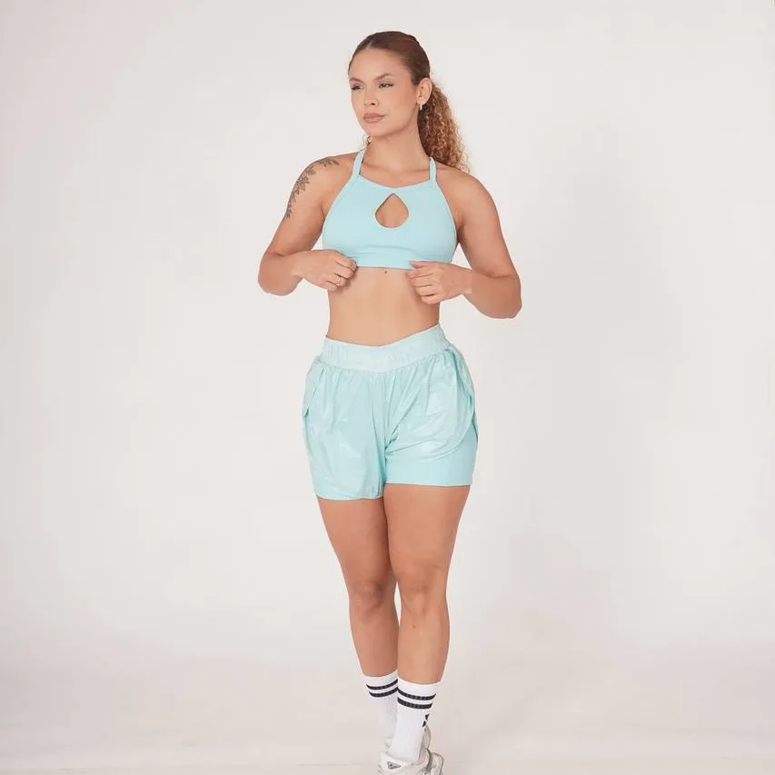 SHORT DUPLO E COLETE E TOP JORDANA VERDE AGUA — foto 5