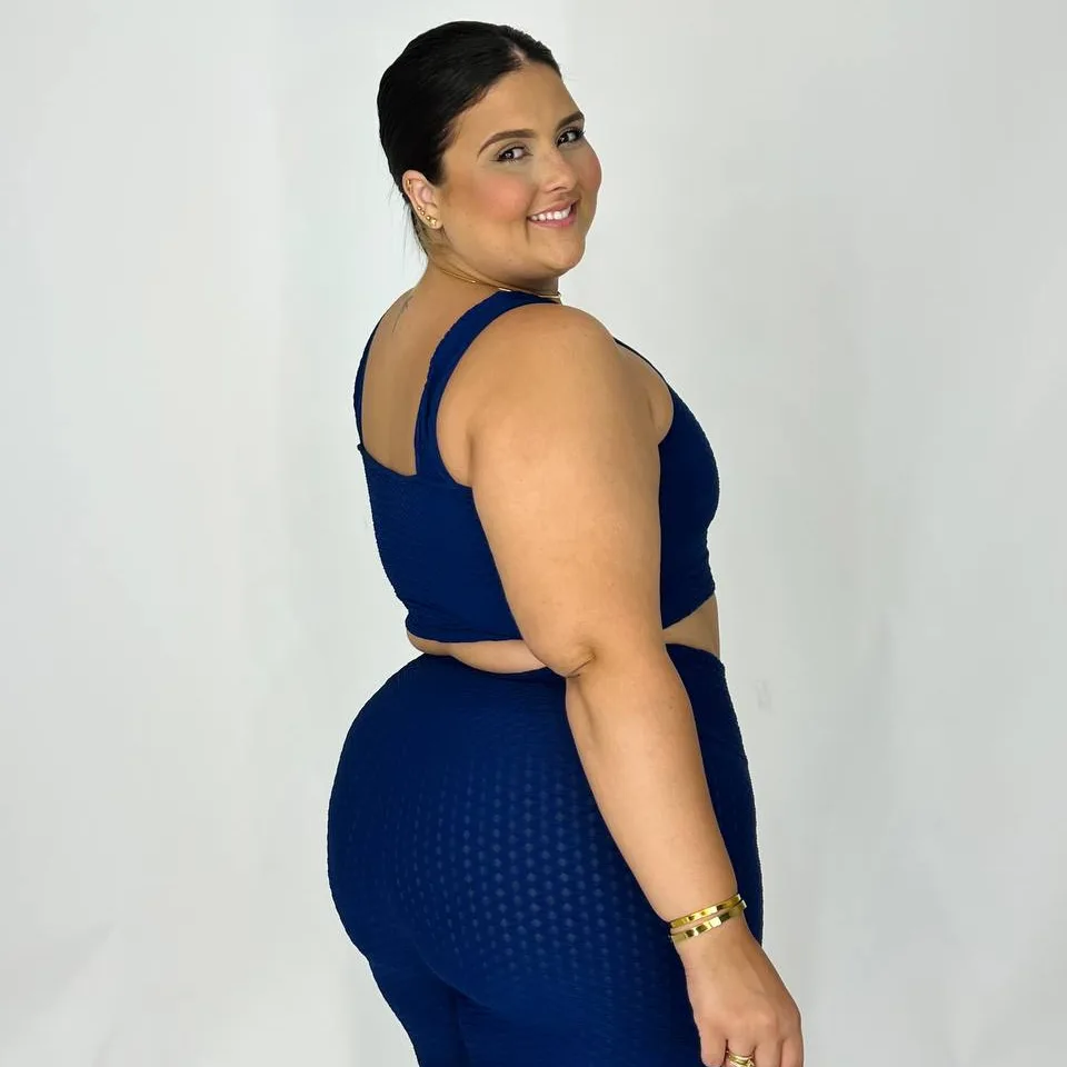 LEGGING JACQUARD ZIG E TOP JULIANA AZUL MARINHO PLUS SIZE — foto 5