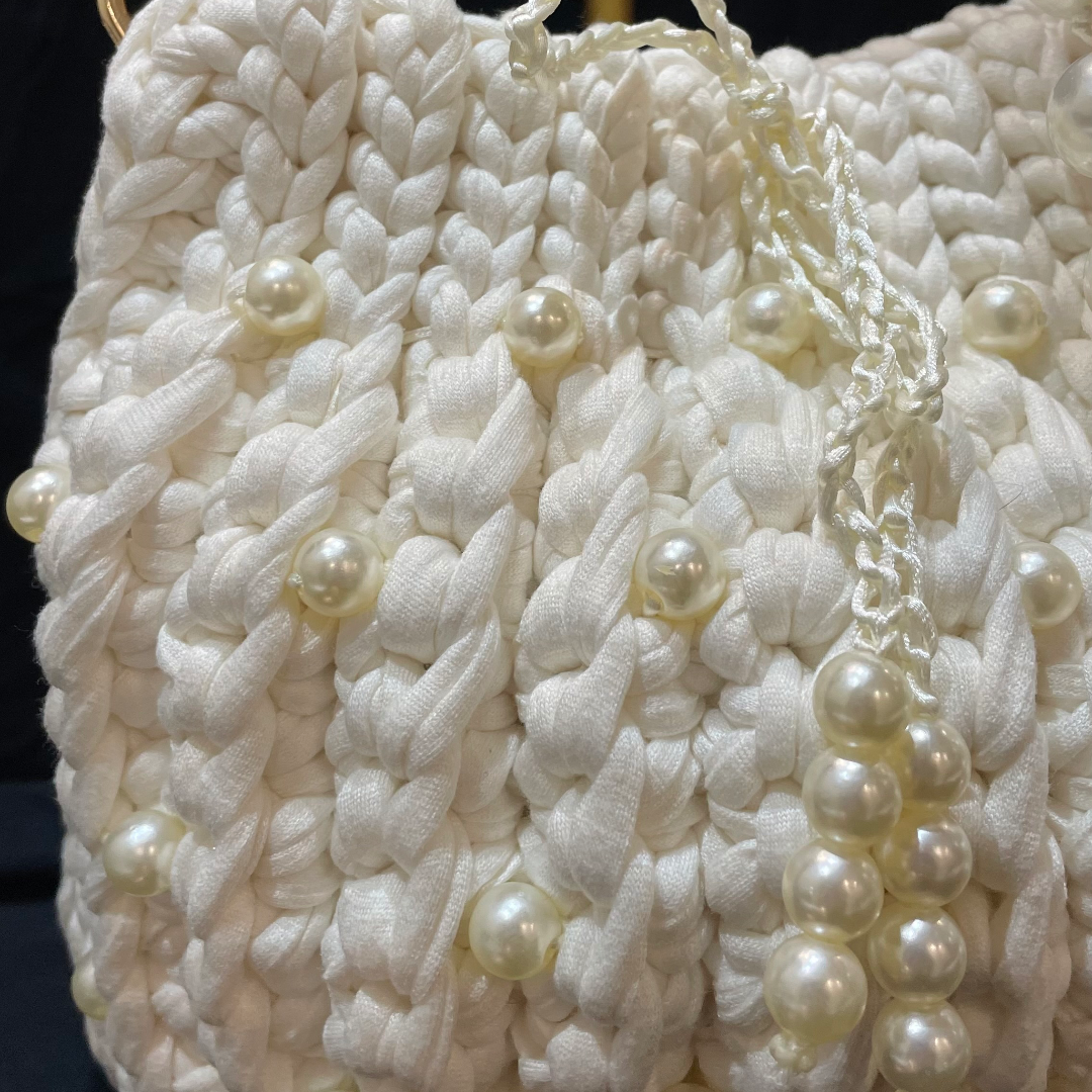 Bolsa em crochê Pérola,em fio de malha premium — foto 3
