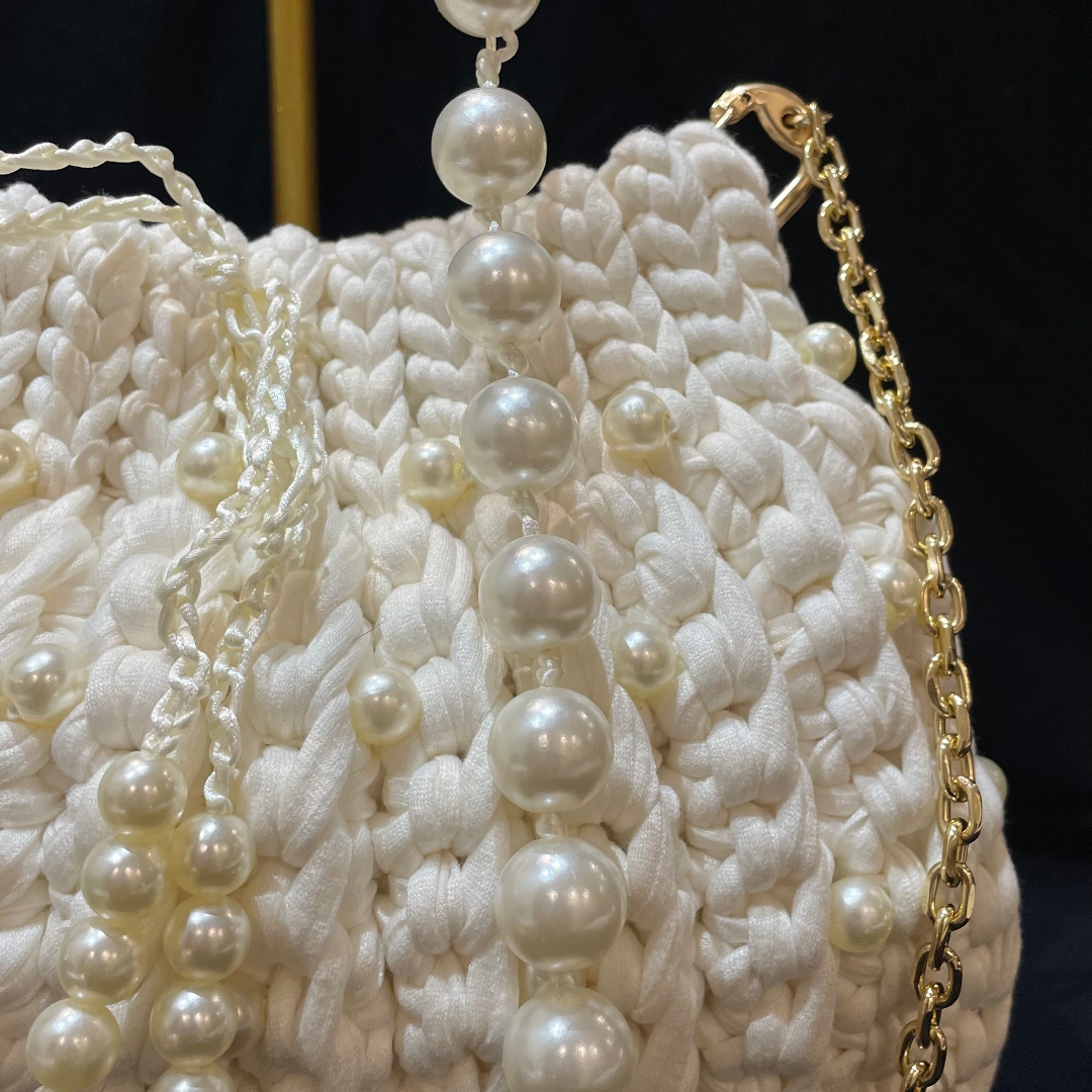 Bolsa em crochê Pérola,em fio de malha premium — foto 2