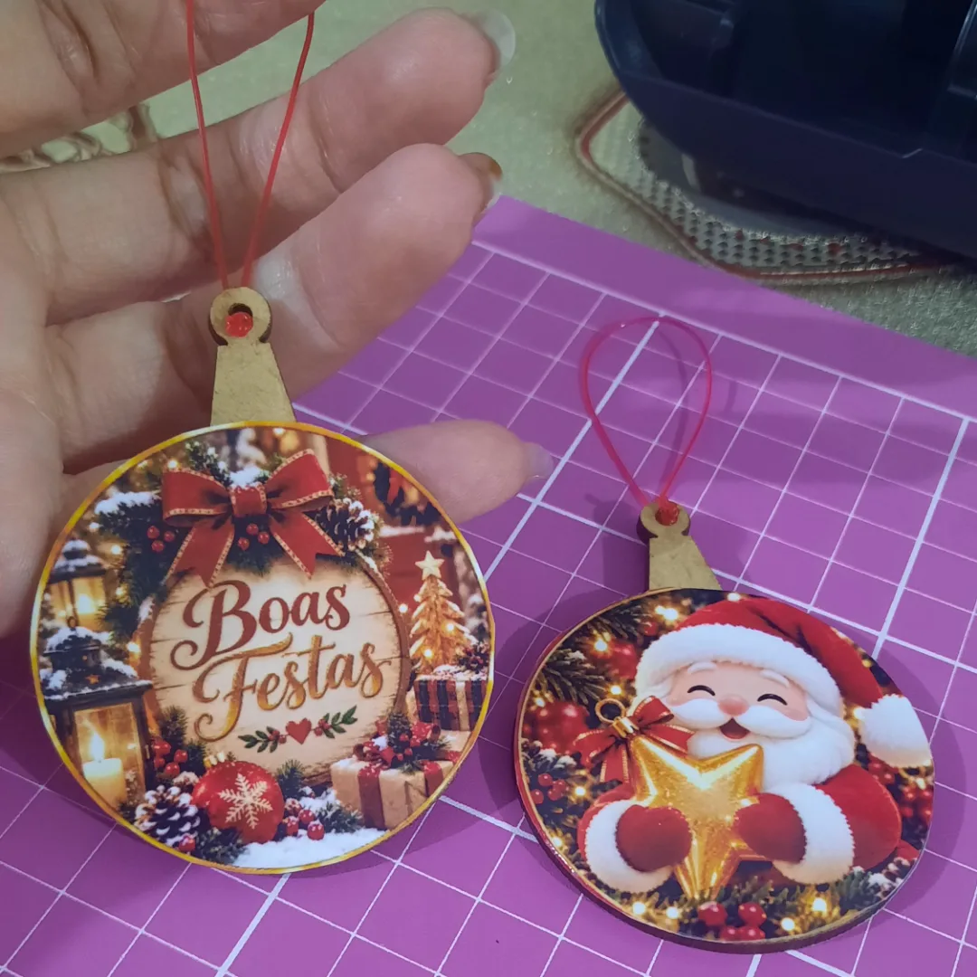Bolinha de Natal Personalizada - MDF 5x5cm — foto 6