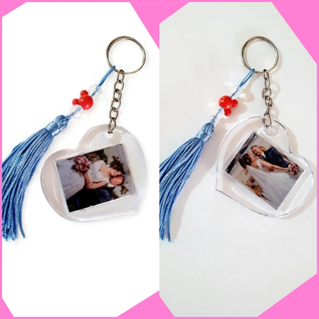 Kit com 3 Chaveiros Coração Personalizado 2 fotos cada 🥰 — foto 3