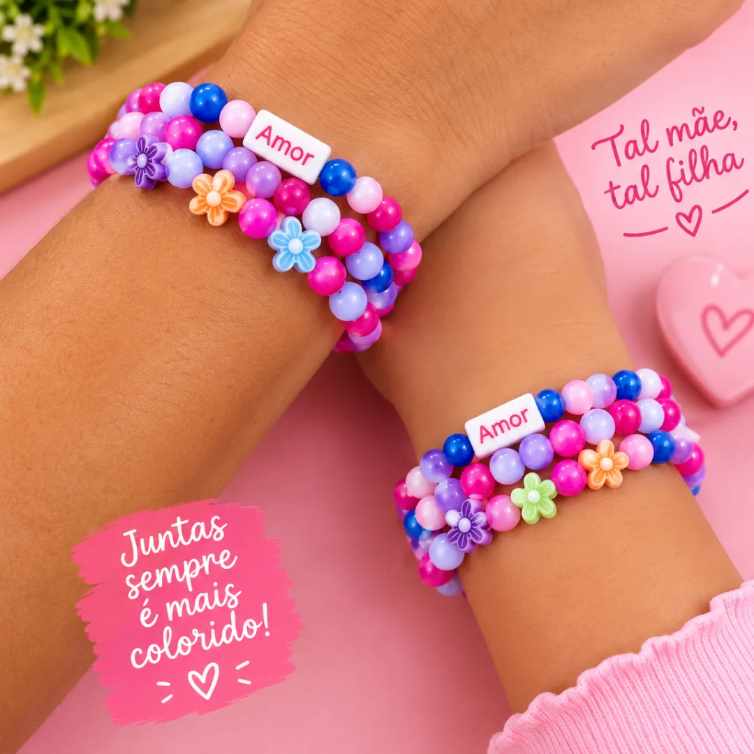 Pulseiras tal Mãe tal Filha Kit 6 Peças Adulto/infantil Feminina — foto 2
