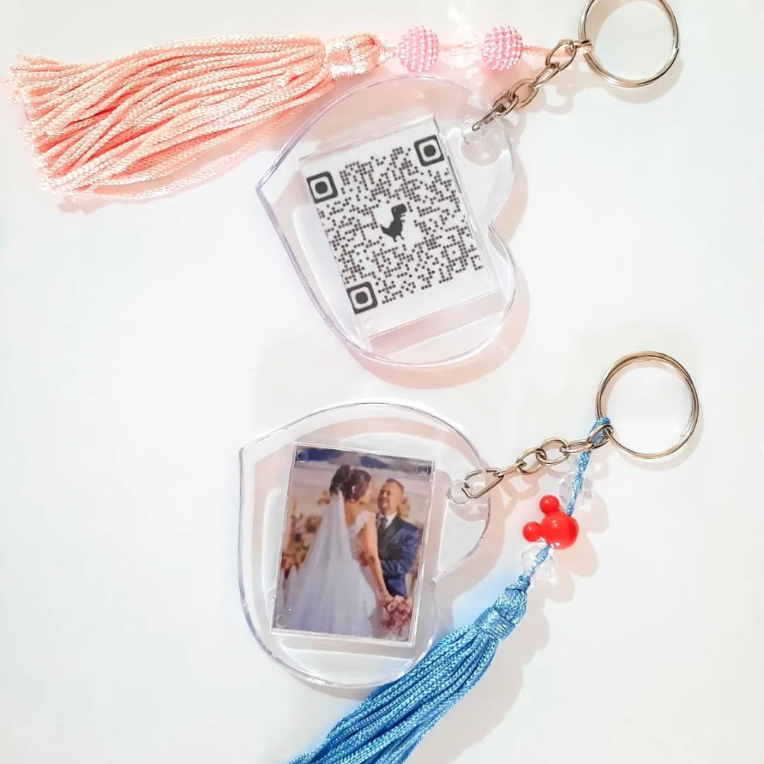 Kit com 3 Chaveiros Coração Personalizado 2 fotos cada 🥰 — foto 2