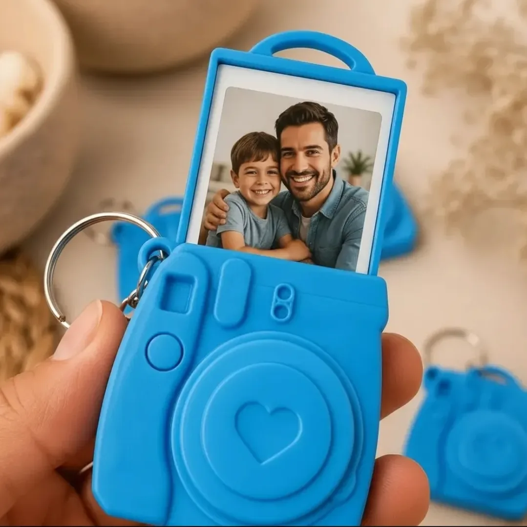 Kit 3 Chaveiro Câmera Personalizado Porta Retrato com Foto — foto 2