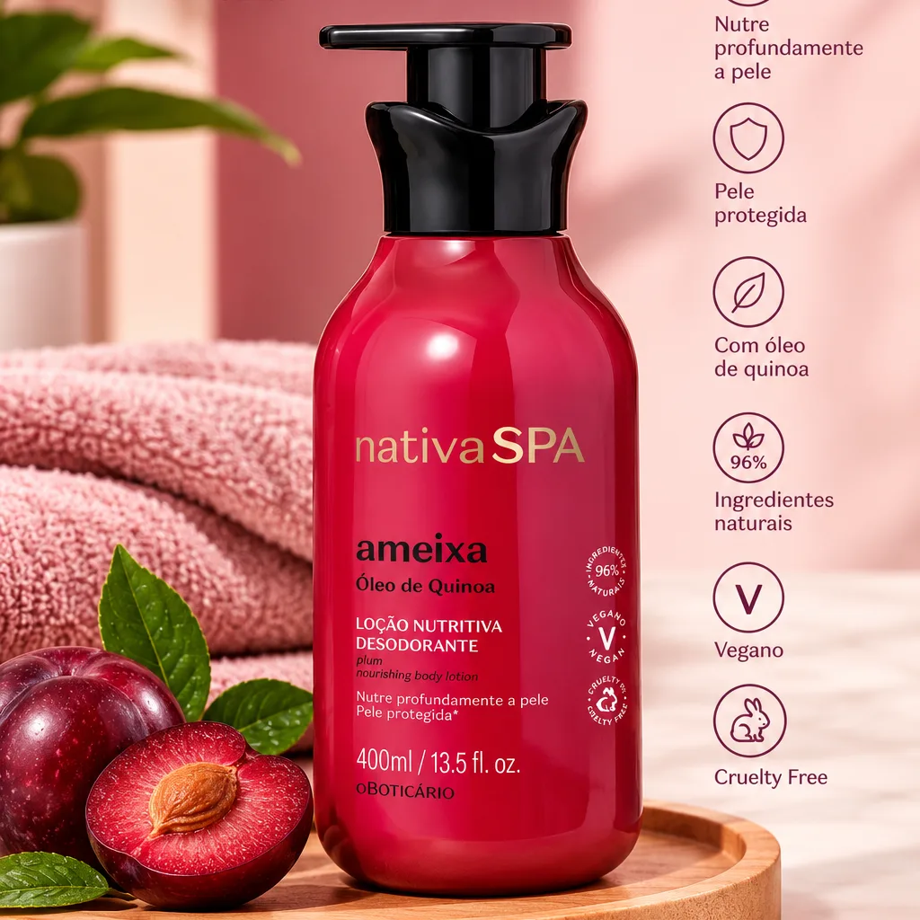 Hidratante Corporal Nativa Spa Ameixa 400ml  O Boticário — foto 3