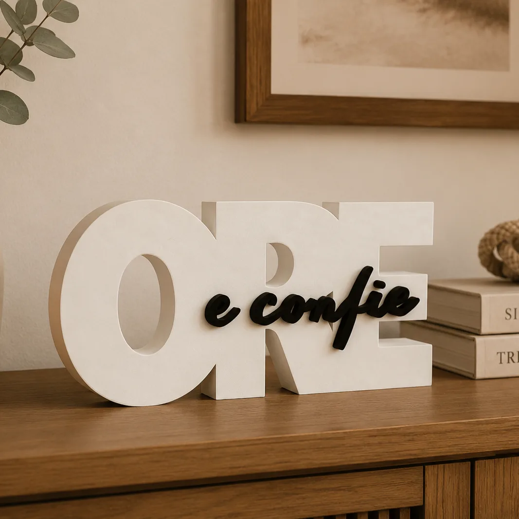 Enfeite Decorativo 3D – Ore e Confie – Decoração Escritório/Quarto — foto 3