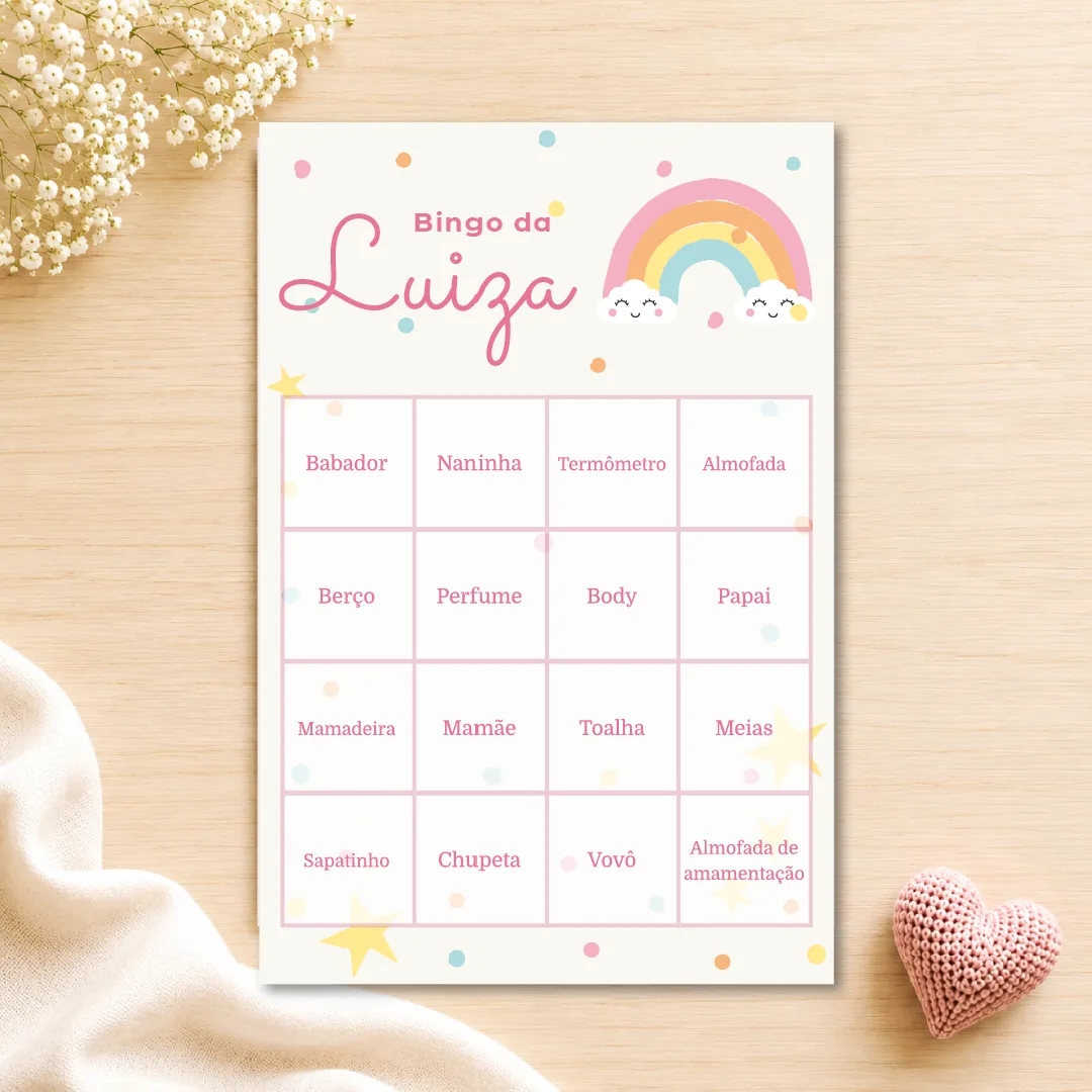 BINGO PERSONALIZADO - CHÁ DE BEBÊ - TEMA MENINAS — foto 5