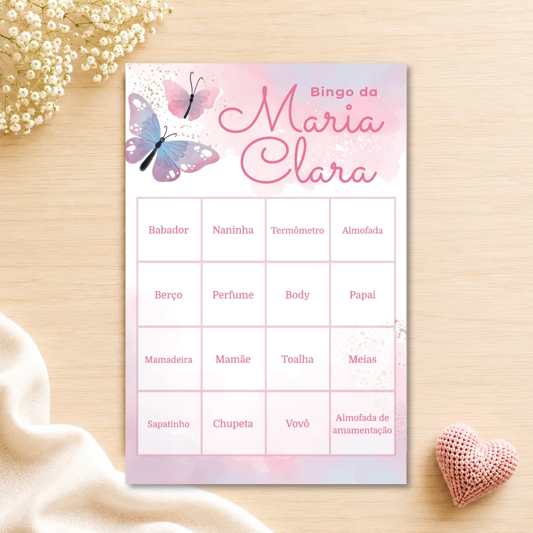 BINGO PERSONALIZADO - CHÁ DE BEBÊ - TEMA MENINAS — foto 3