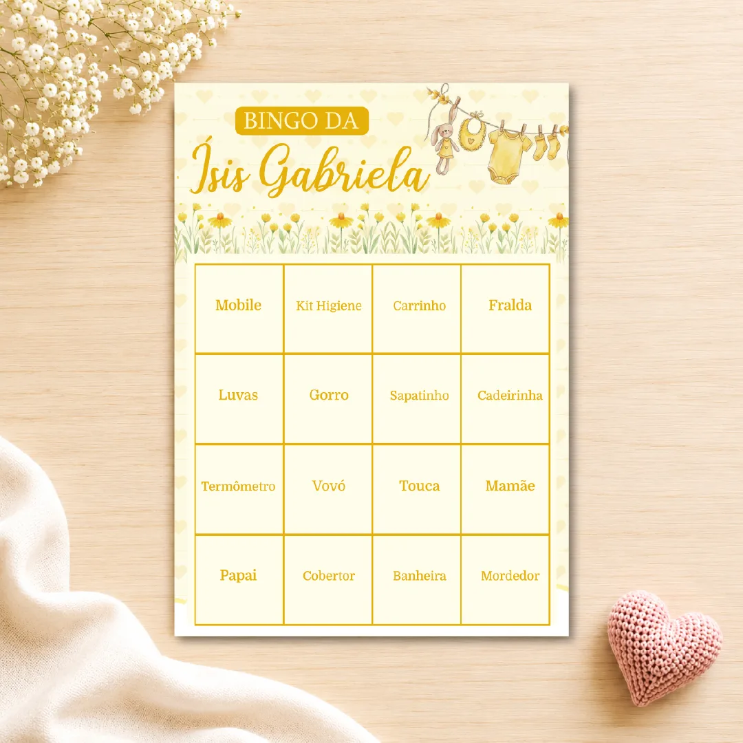 BINGO PERSONALIZADO - CHÁ DE BEBÊ - TEMA MENINAS — foto 6