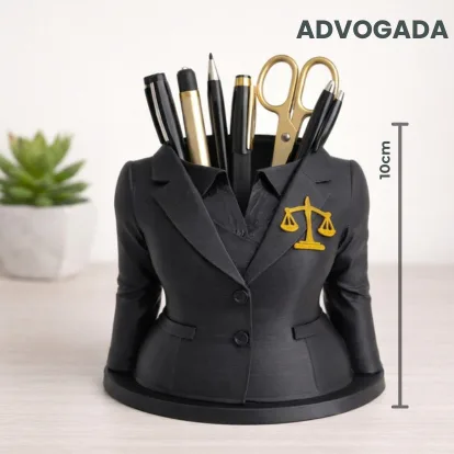 Porta Canetas Profissões 3D Organizador de Mesa Criativo Presente para Médico e Advogada — foto 3