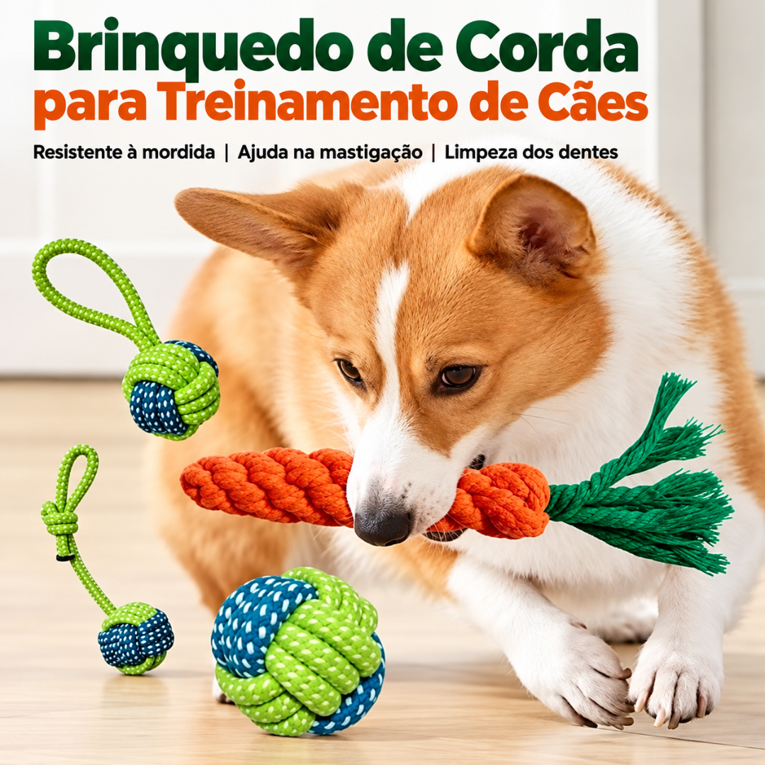 Kit 5 Brinquedos de Corda para Cachorros – Mordedores Resistentes para Diversão e Entretenimento — foto 2