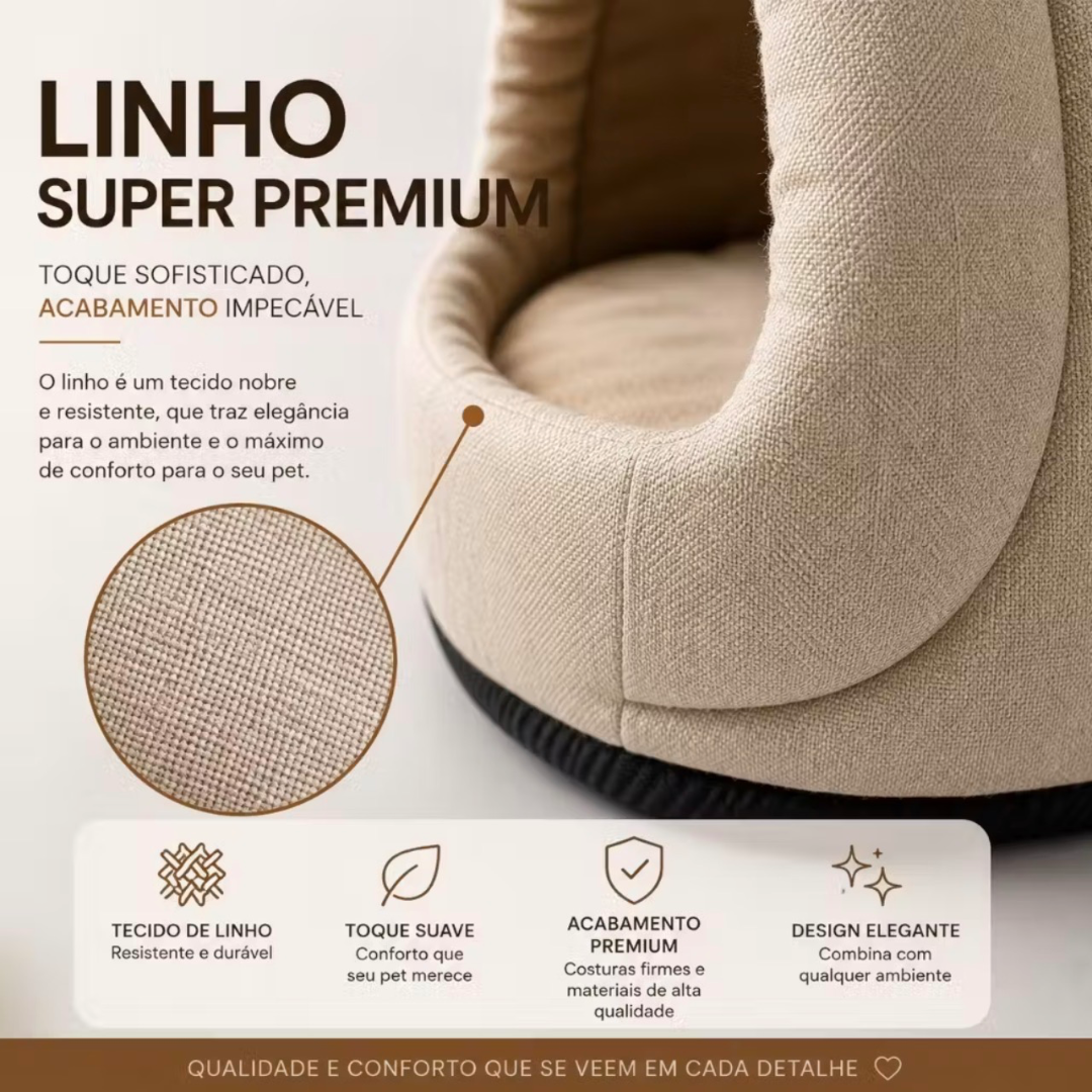 ￼Caminha Iglu Linho Premium Pet Casinha Toca Cachorro Gato Impermeável G Lavável — foto 3