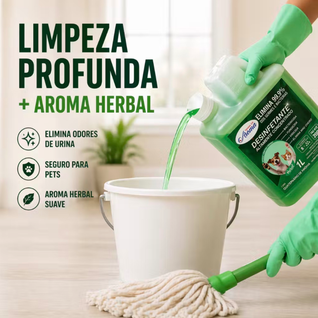 Desinfetante Herbal Pet Concentrado 1 L, Bactericida Ambiente livre de odor — foto 2